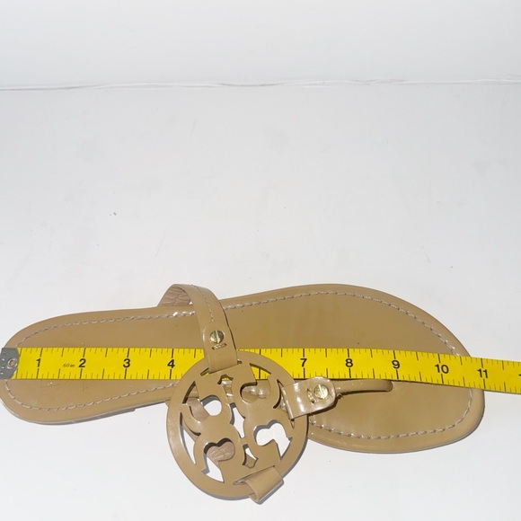 TORY BURCH MILLER TAN PATENT SANDAL Sz 10.5/11 CLASSIC BEACH COASTAL VACATION - Picture 5 of 13